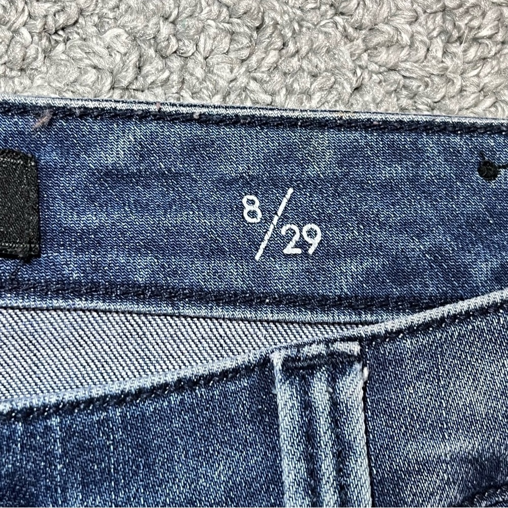 Liverpool The Crop Denim Jeans Womens Size 8 Blue Embroidered Raw Hems - Picture 7 of 15